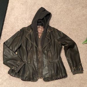 NWOT Momtanaco brown leather-looking coat
